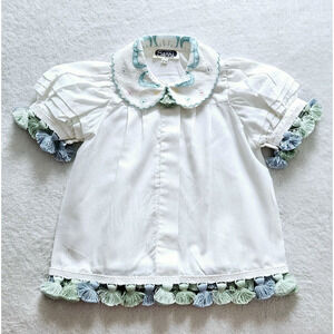 baby girl's SERRI boutique heirloom smocked special occasion vintage dress 12m